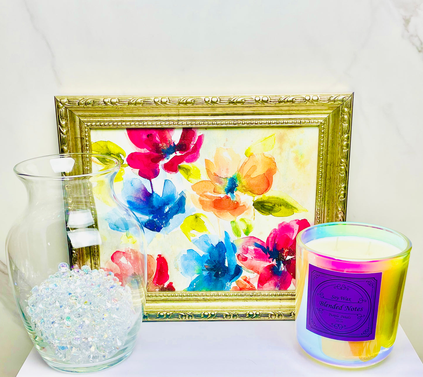 Purple Petals Soy Wax Candle